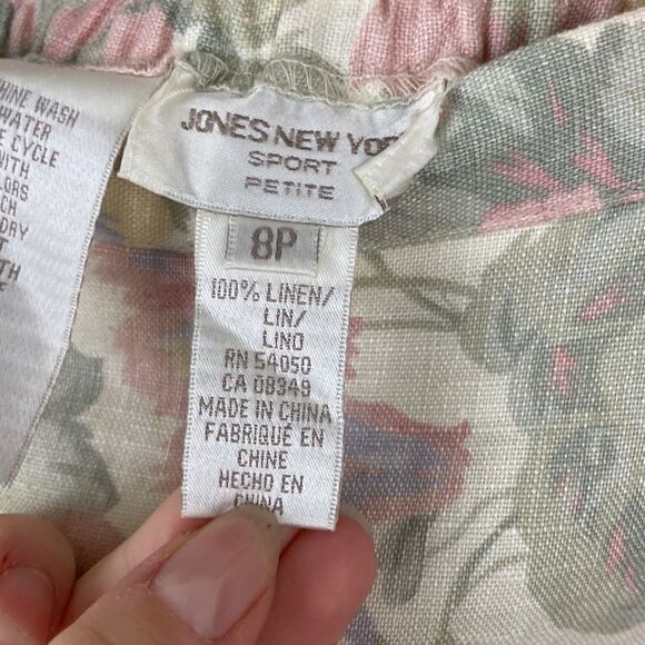 Vintage Jones New York 100% Linen Floral Pastel Skirt size 8P - Picture 3 of 7